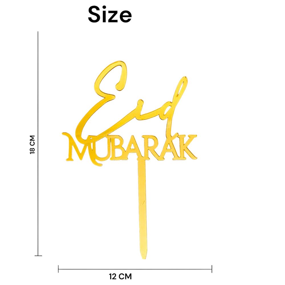 Highland - Eid Mubarak Cake Topper - Gold Acrylic 