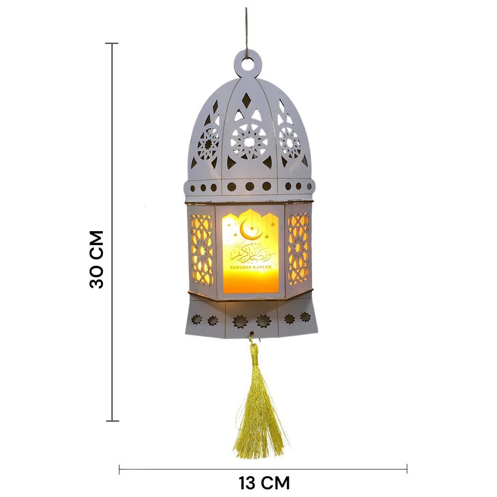 هايلاند - زينة رمضان كريم - فانوس LED - بيج