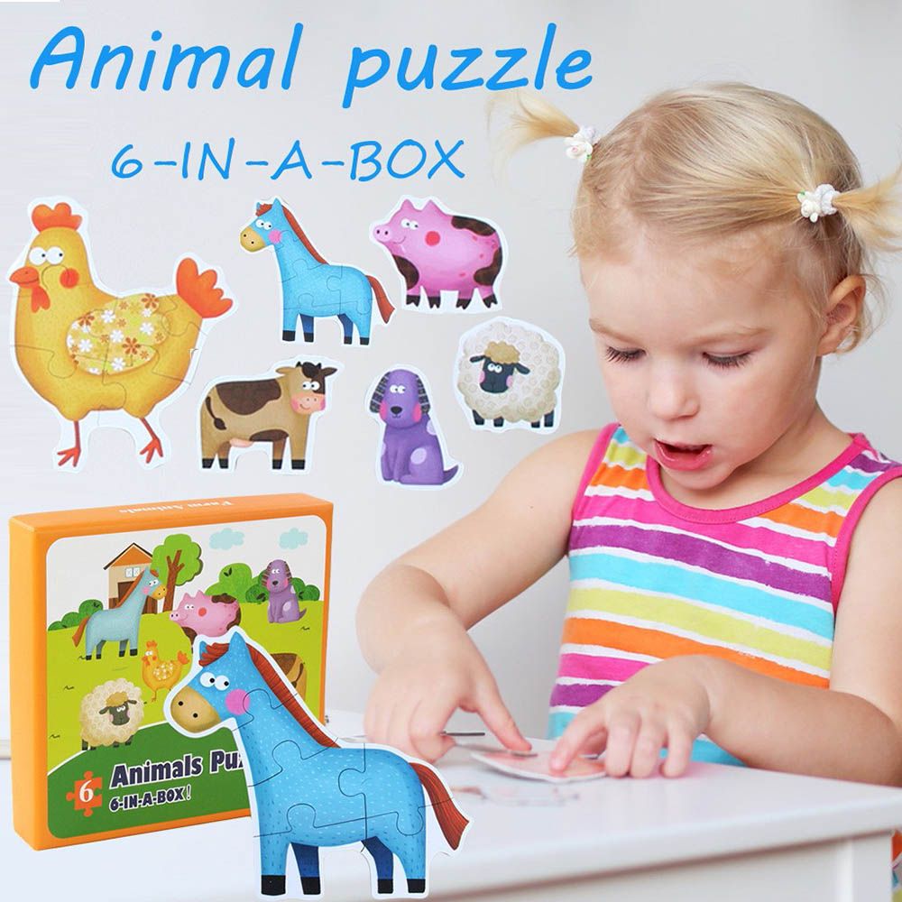 Highland - 6-in-1 Farm Animal Kids Puzzle