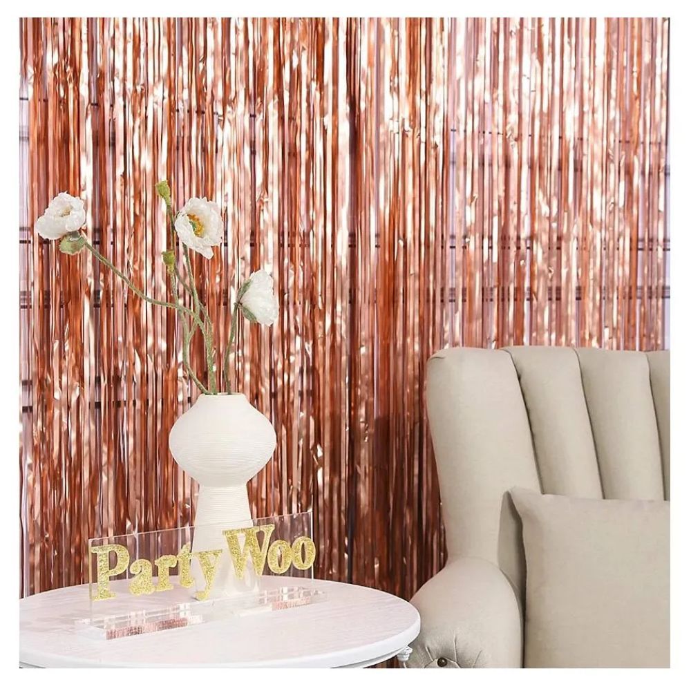 Highland - Rose Gold Metallic Foil Fringe Curtain 1pcs