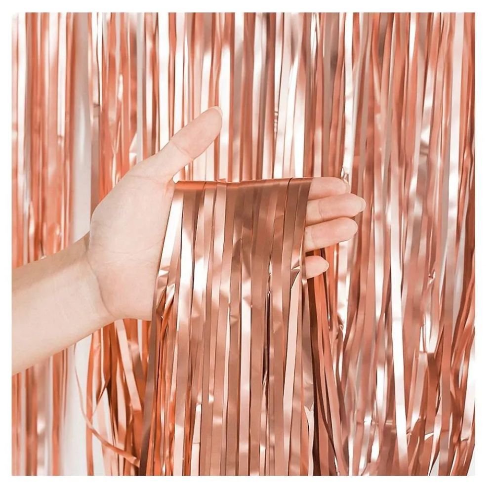 Highland - Rose Gold Metallic Foil Fringe Curtain 1pcs