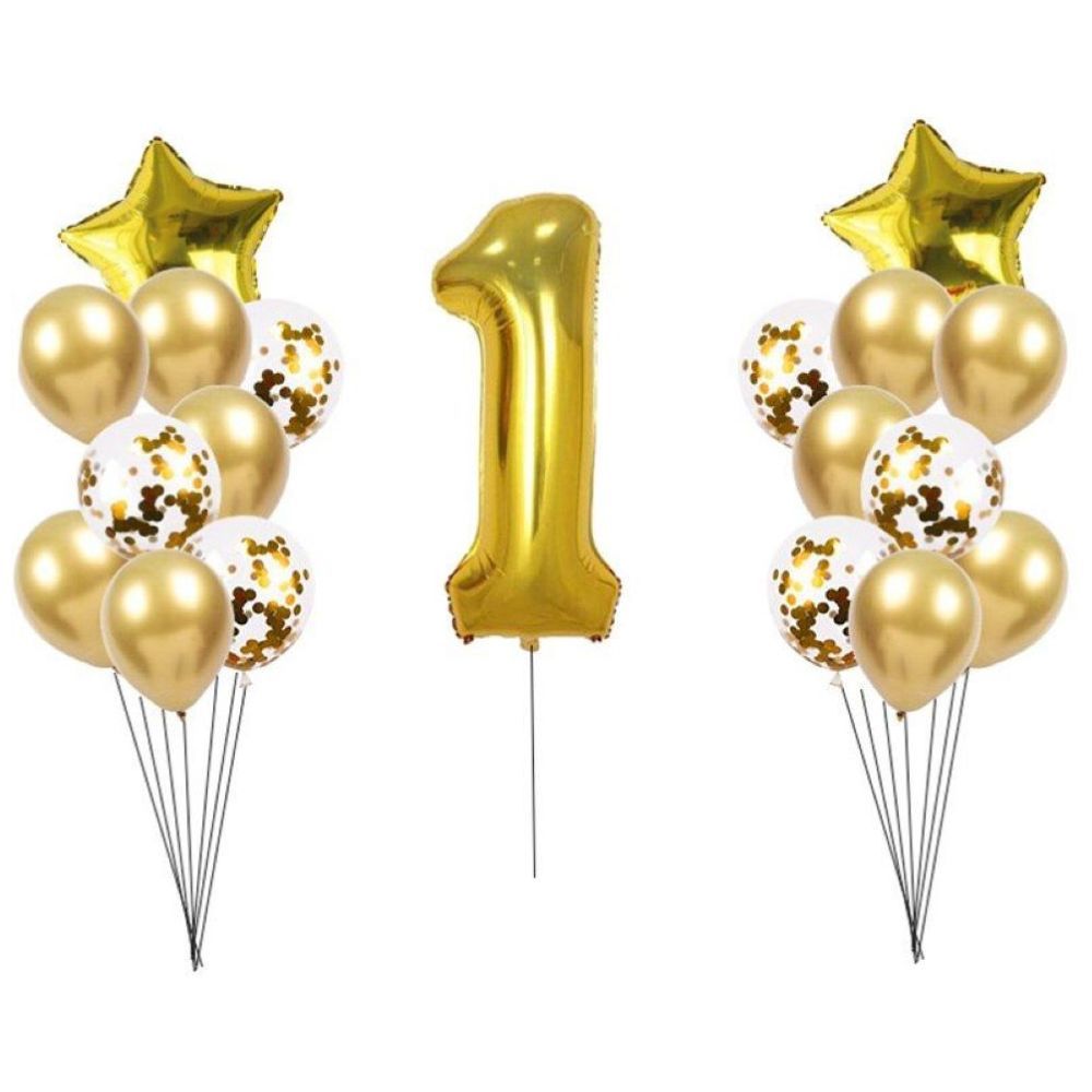 Highland - First Birthday Decoration Set for Boys & Girls - Gold Theme