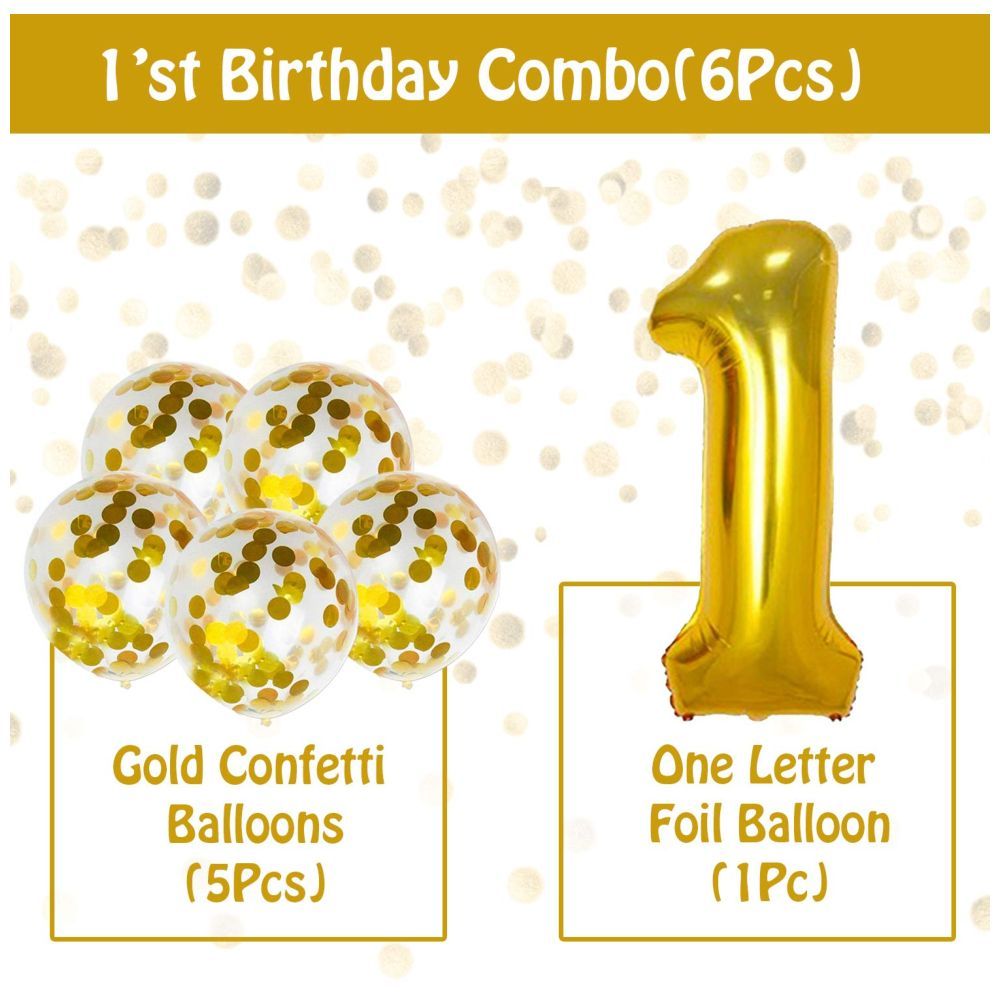 Highland - Golden First Birthday Decoration set 