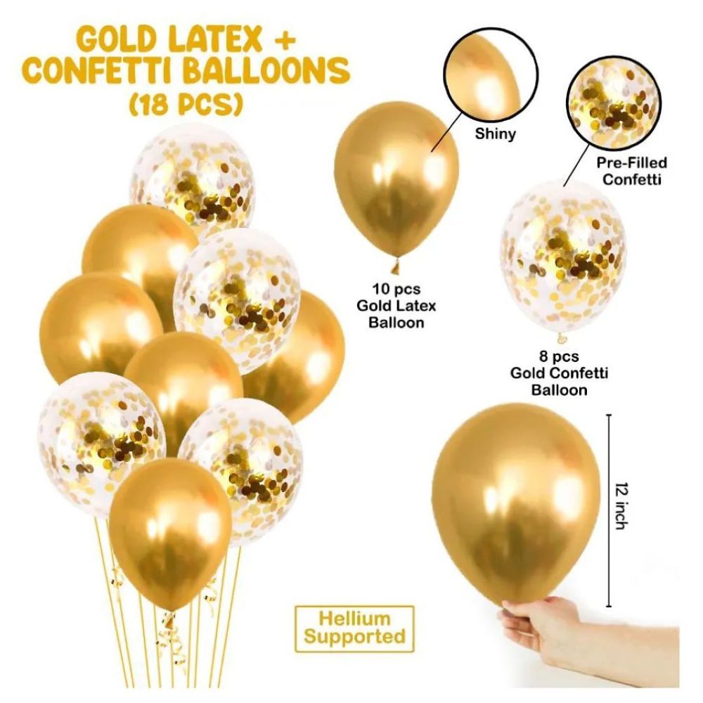 Highland - Gold Confetti and Latex Balloons 20pcs