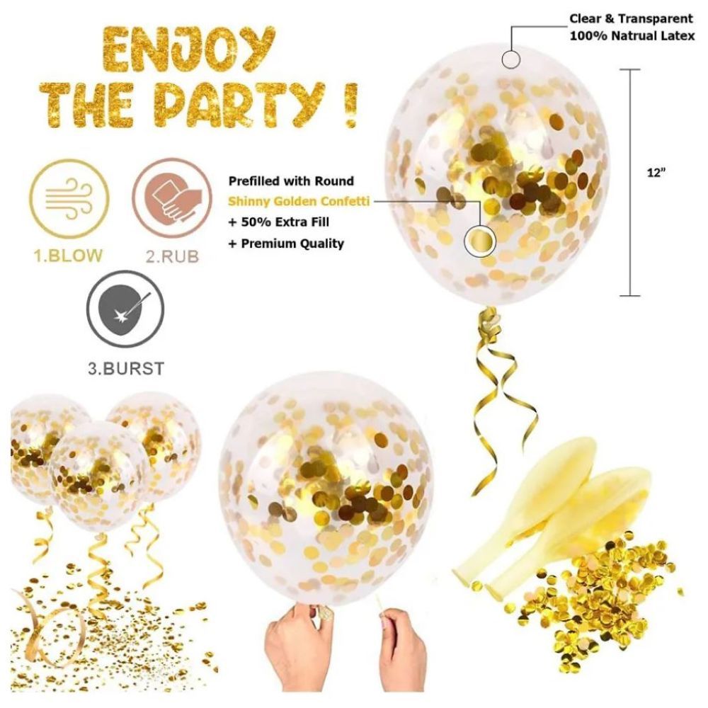 Highland - Gold Confetti and Latex Balloons 20pcs