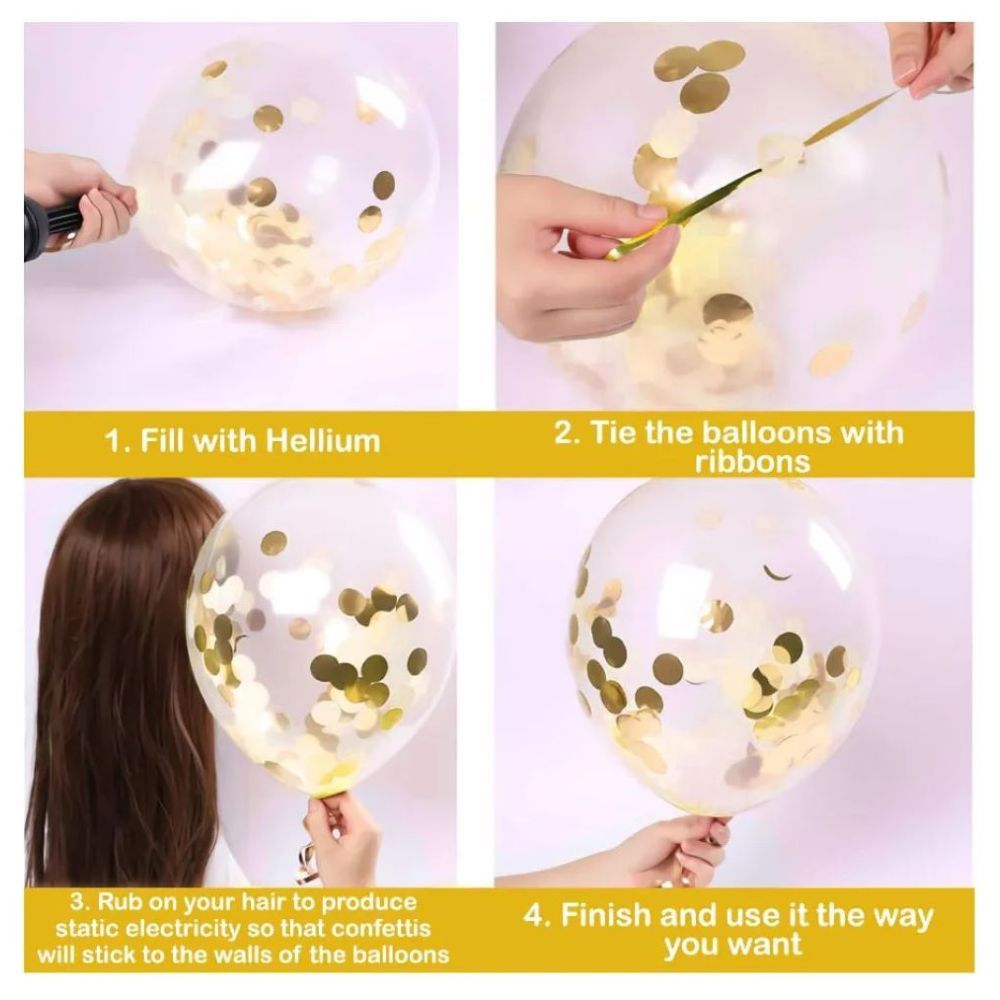 Highland - Gold Confetti and Latex Balloons 20pcs