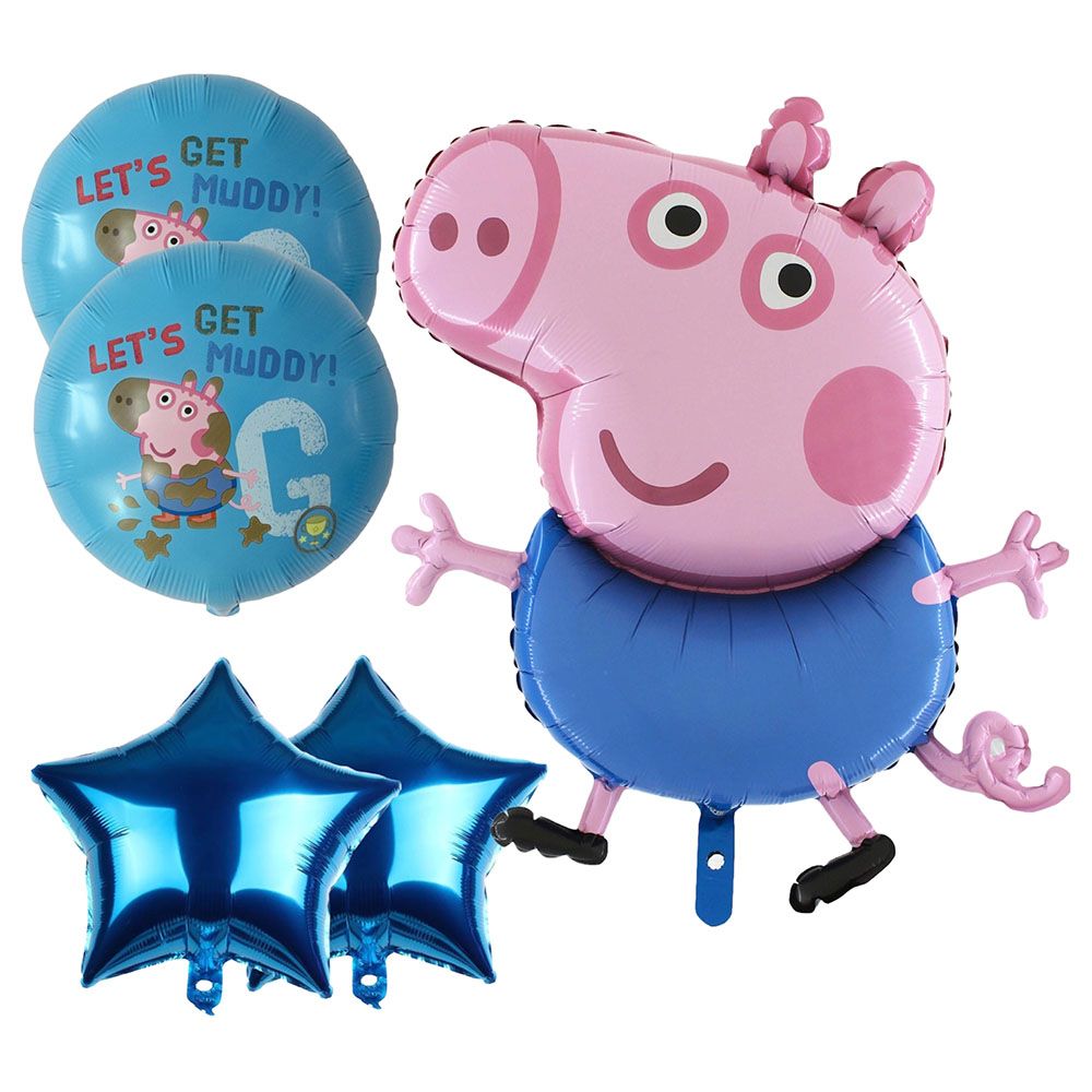 Highland - George Peppa Pig Balloons Birthday Decorations - 5Pcs