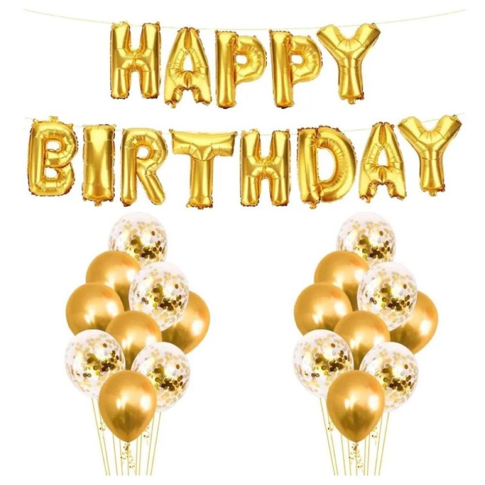 Highland - Golden Happy Birthday Decoration Set 