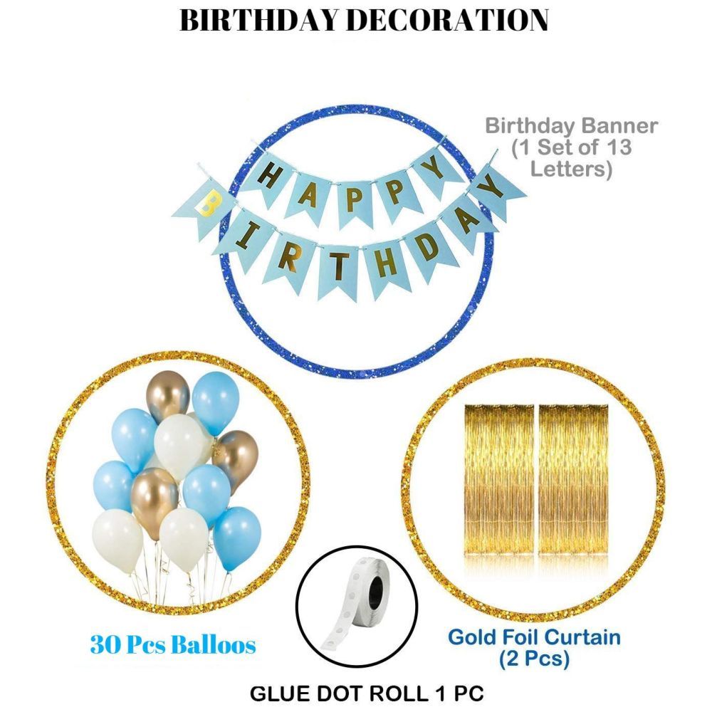 Highland - Blue Happy Birthday Party Decoration Set 