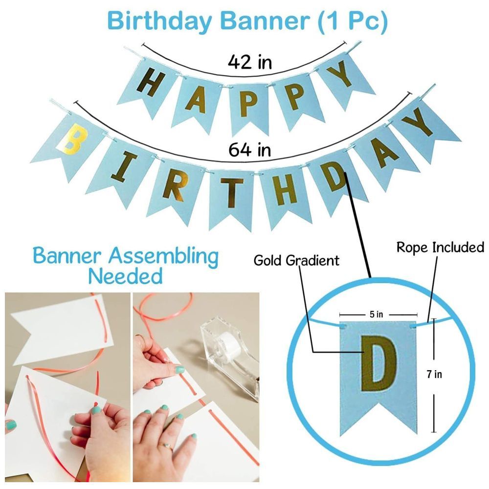 Highland - Blue Happy Birthday Banner 