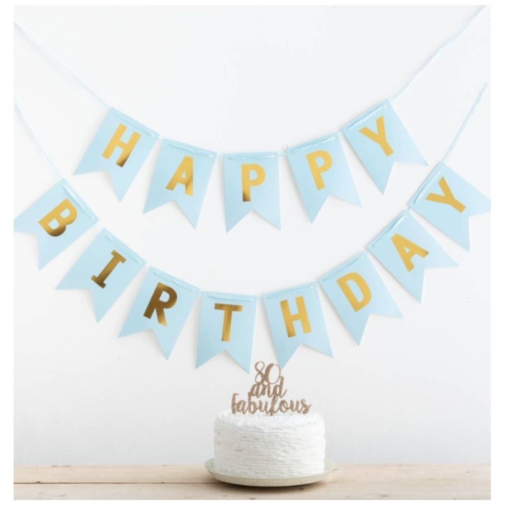 Highland - Blue Happy Birthday Banner 