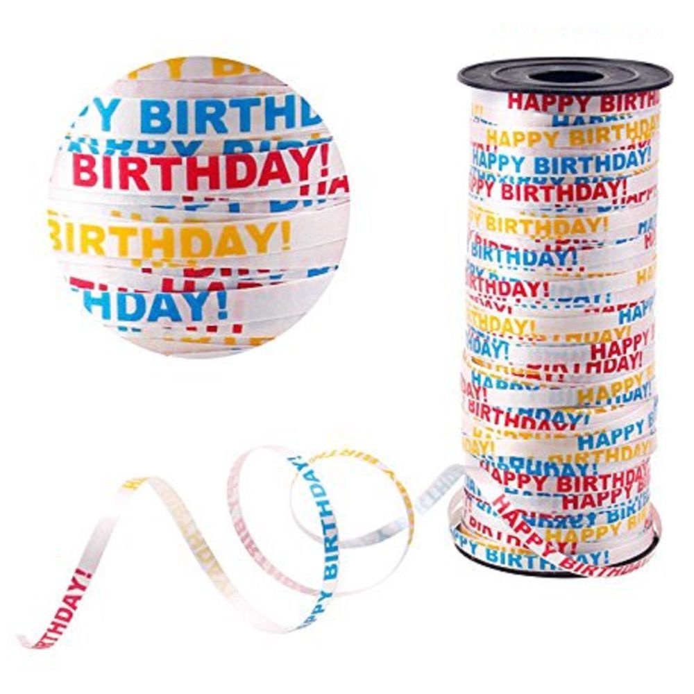 Highland - Happy Birthday Printed Curling Ribbon 