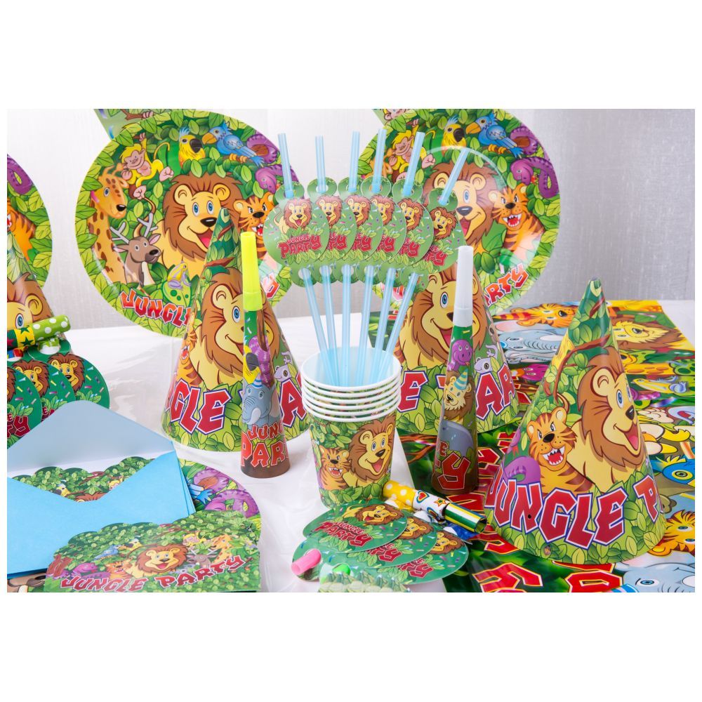 Highland Jungle Animal Theme Disposable Tableware Set 122pcs