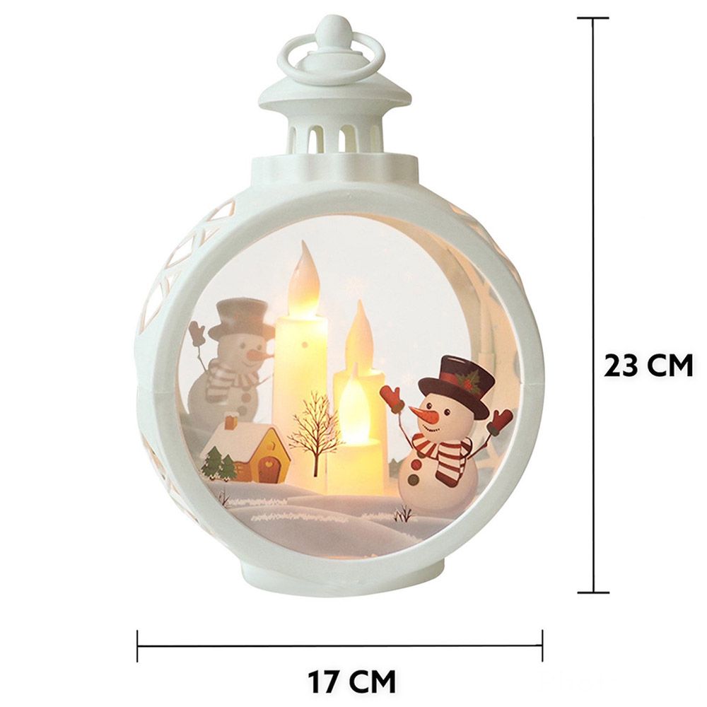 Highland - Christmas Candle Lantern w/ LED Light - White