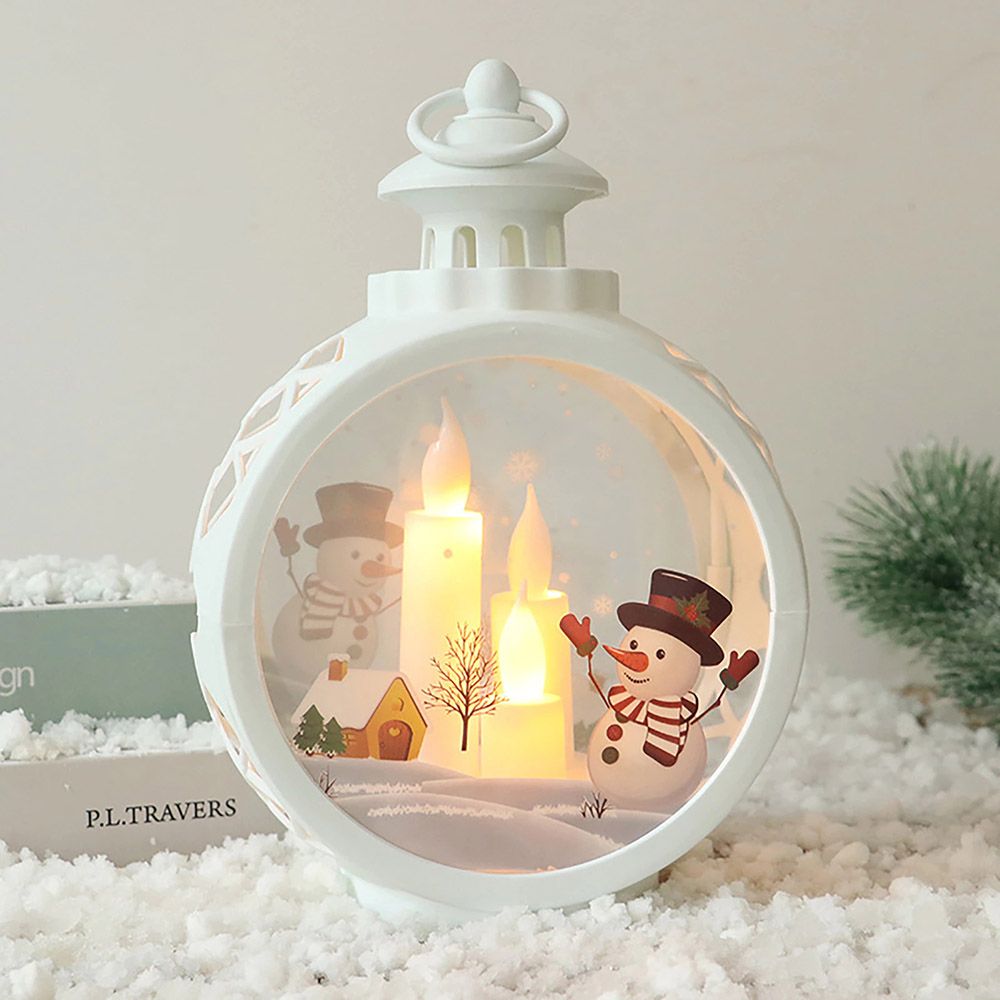 Highland - Christmas Candle Lantern w/ LED Light - White