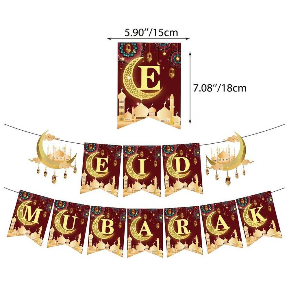 Highland - Red & Gold Eid Mubarak Balloon Decoration Set