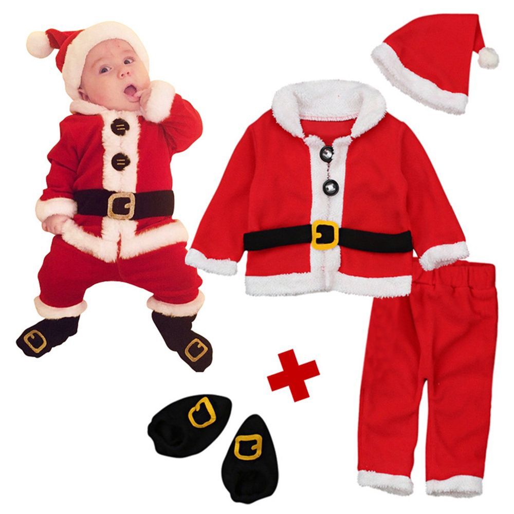 Highland - 5pc-Set - Infant Baby Santa Claus Christmas Costume - Red