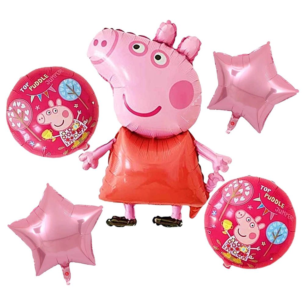 Highland - Peppa Pig Balloons Birthday Decorations - 5pcs 