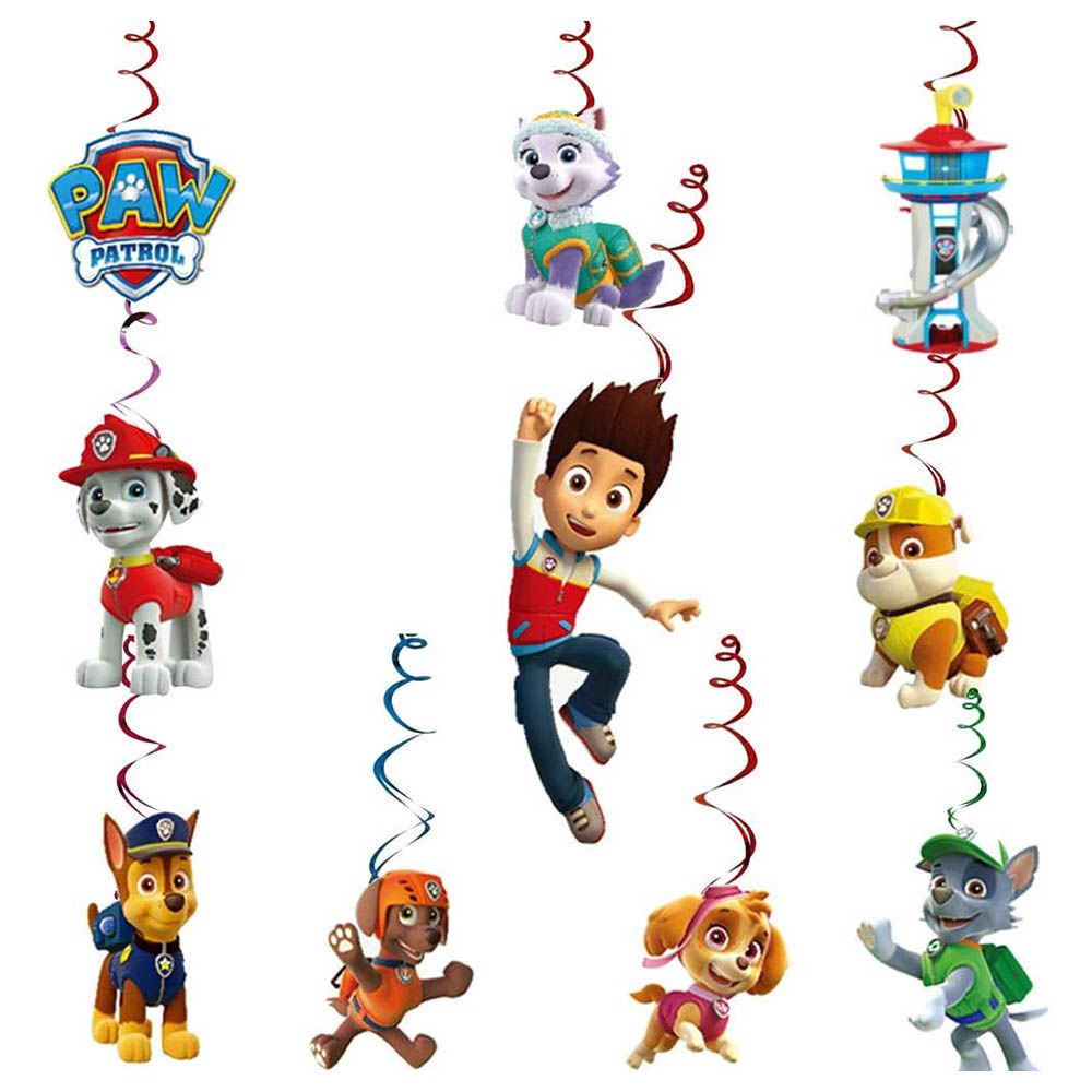 Highland - Paw Patrol Happy Birthday Banner, & Swirls - 7pcs