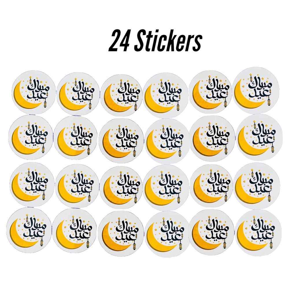 Highland - Eid Mubarak Gift Wrapping Round Stickers - 24 Pcs