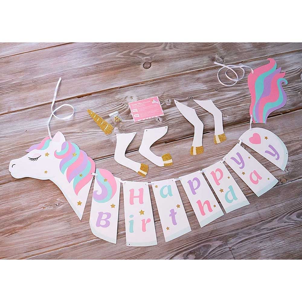 Highland - Unicorn Happy Birthday Banner Decorations