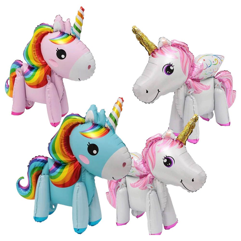 Highland - Unicorn Balloons For Birthday Decorations - 4pcs 