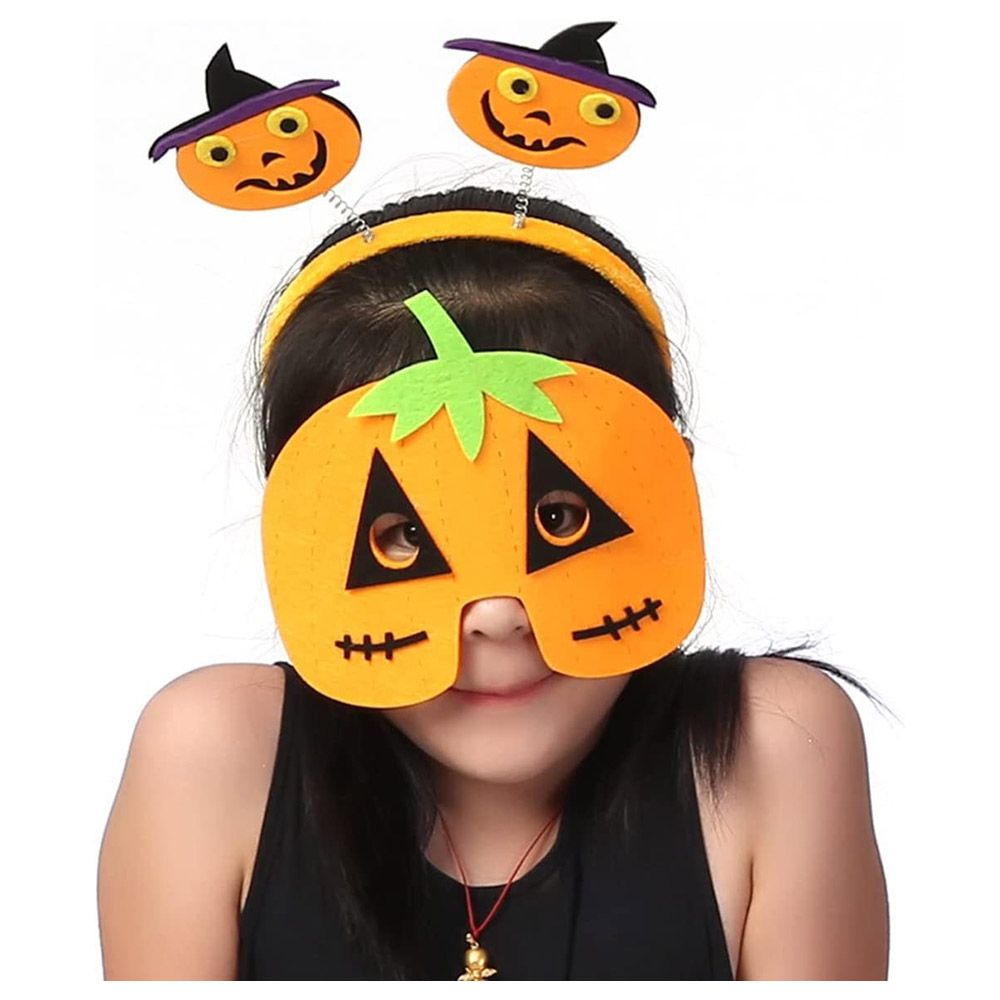 Highland - Halloween Pumpkin Hairband & Mask for Kids - Yellow