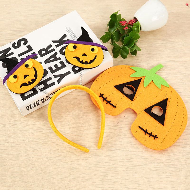 Highland - Halloween Pumpkin Hairband & Mask for Kids - Yellow