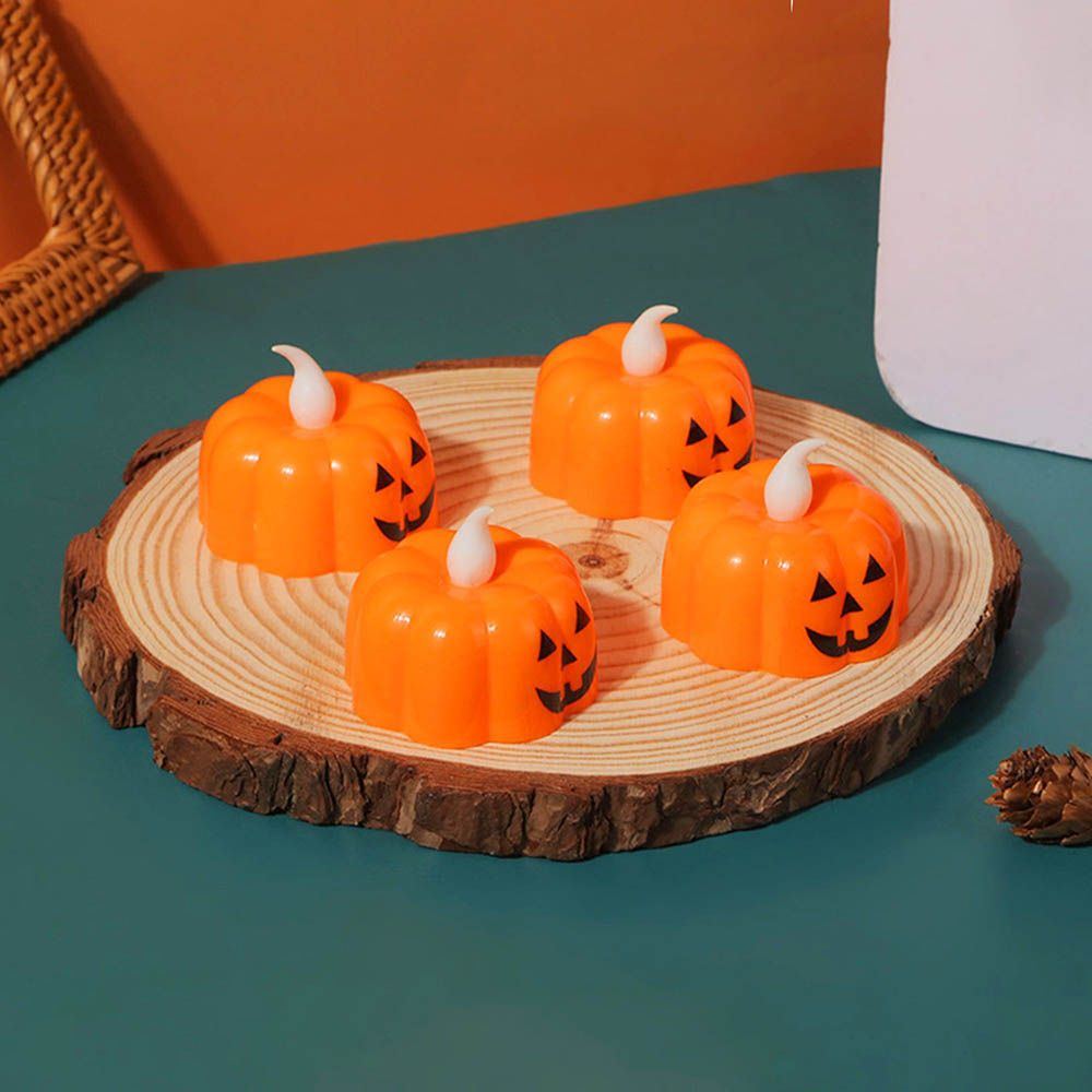 Highland - Pumpkin LED Halloween Candles - Orange - 5pcs