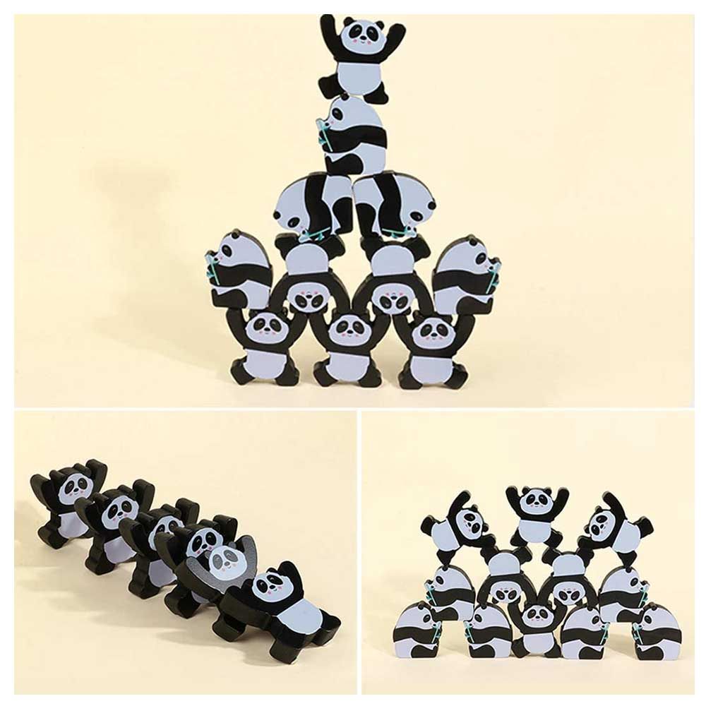 Highland - 12pcs Wooden Panda Stacking & Balancing Toy