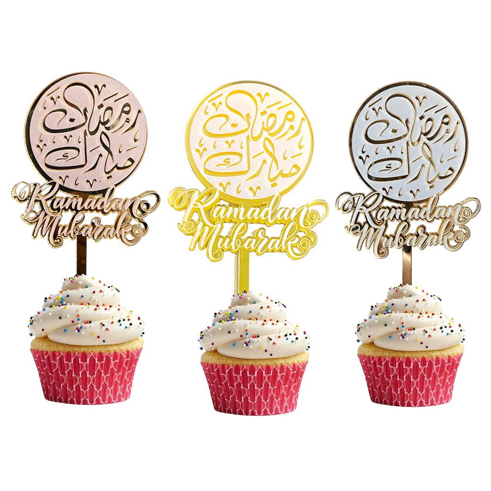 Highland - Ramadan Mubarak Cupcake Toppers - Acrylic - 3pcs