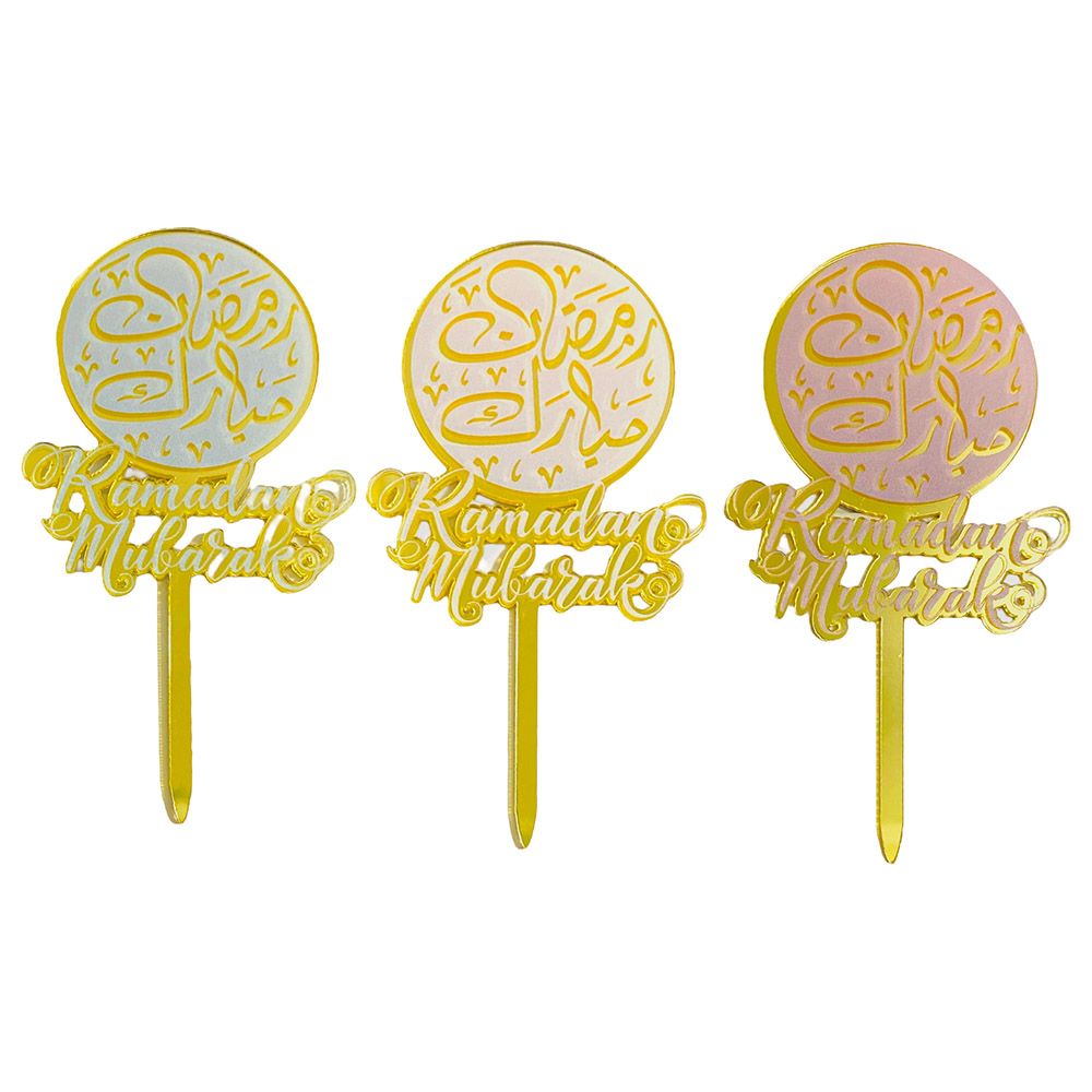 Highland - Ramadan Mubarak Cupcake Toppers - Acrylic - 3pcs