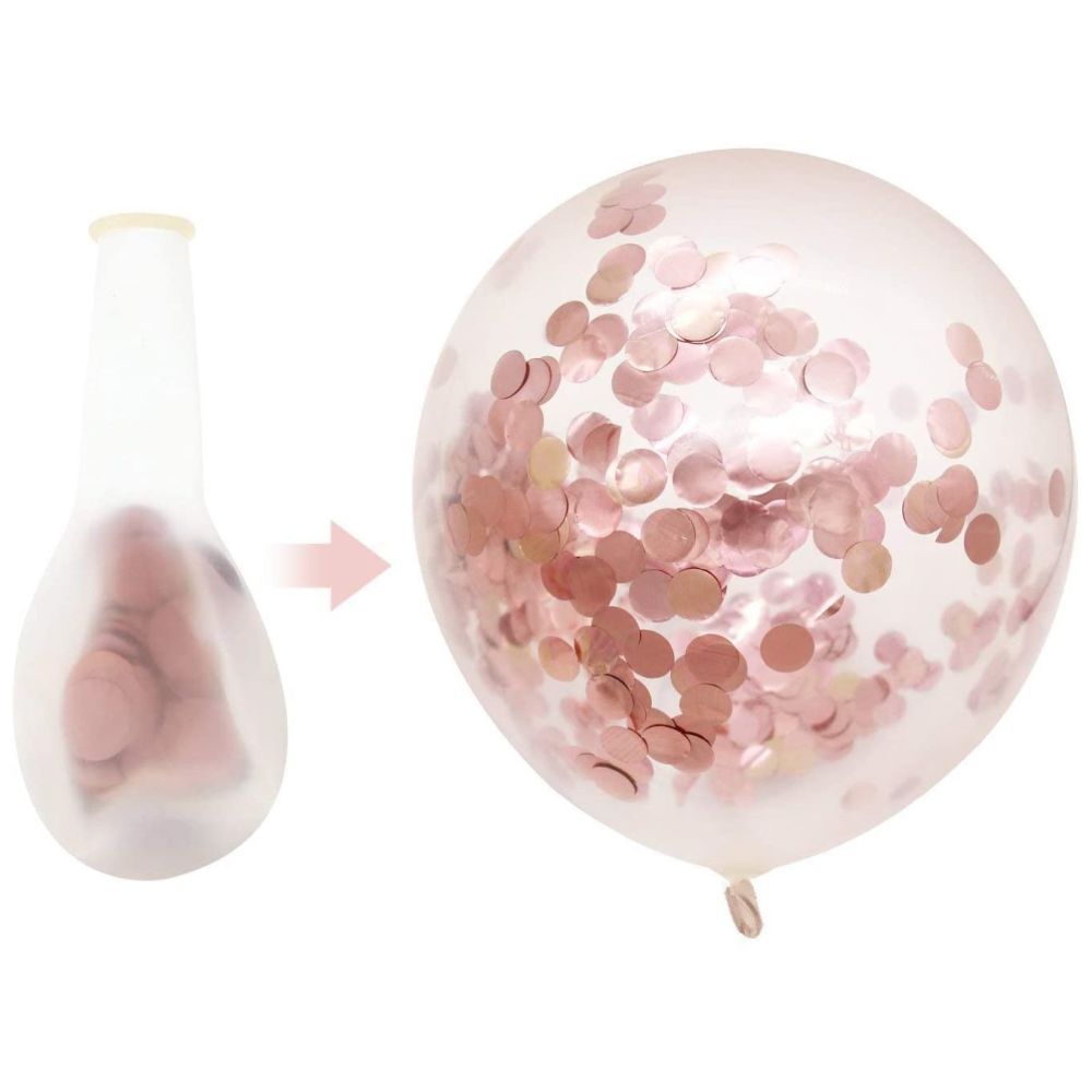 Highland - Rose Gold Confetti and Latex Balloons 20pcs