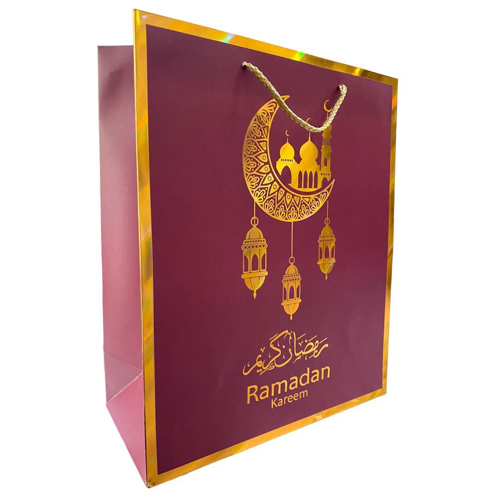 Highland - Maroon & Gold Ramadan Kareem Gift Bags - Large - 6pcs