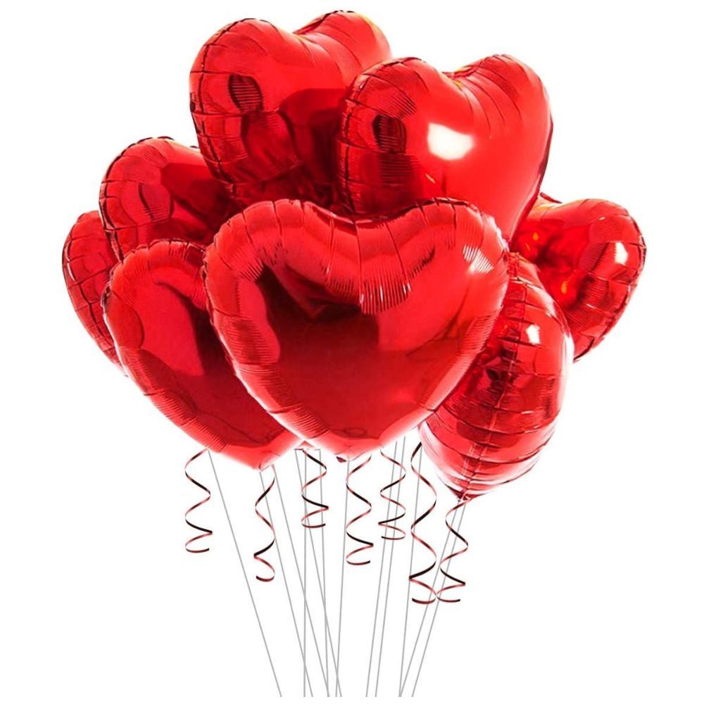 Highland - 5pcs Red Heart Foil Balloon