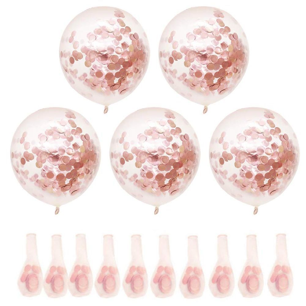 Highland - Rose Gold Confetti Balloons 10pcs