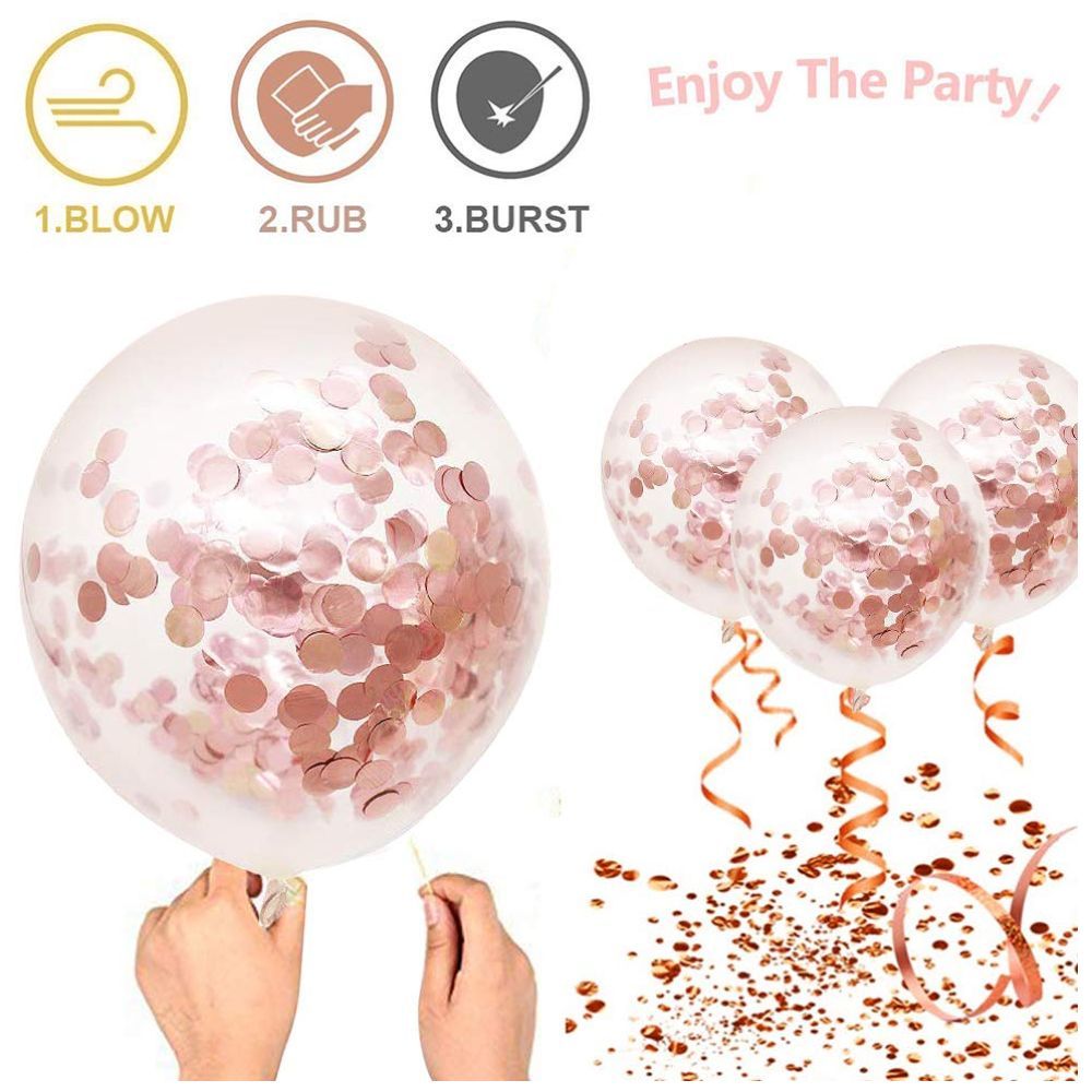 Highland - Rose Gold Confetti Balloons 10pcs