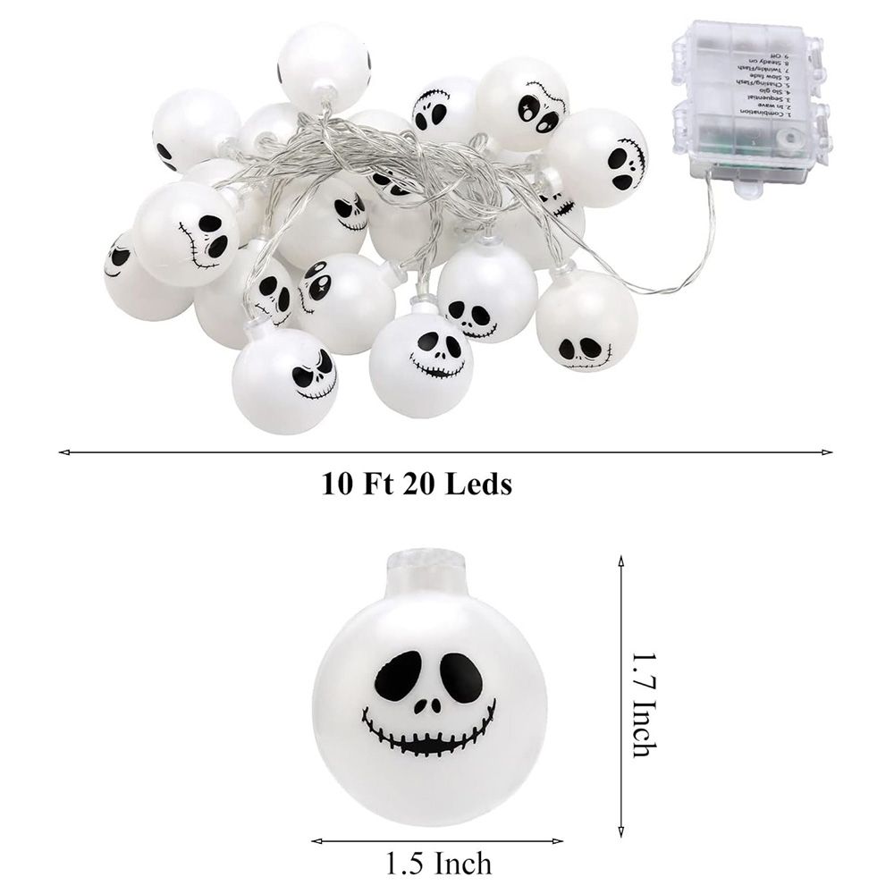 Highland - Halloween Ghost Skull LED String Light - 10 ft - 20pcs