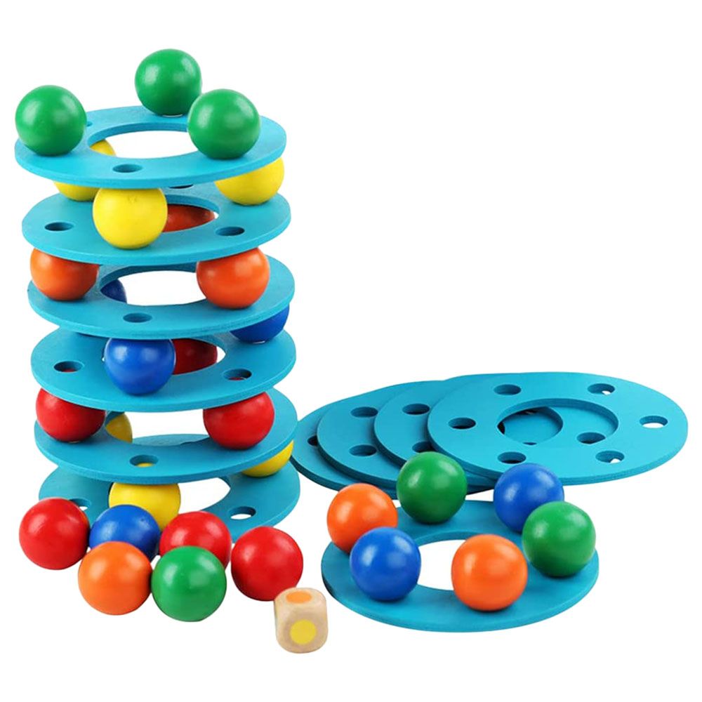 Highland - Rainbow Tower Stacking Game w/ Storage Box