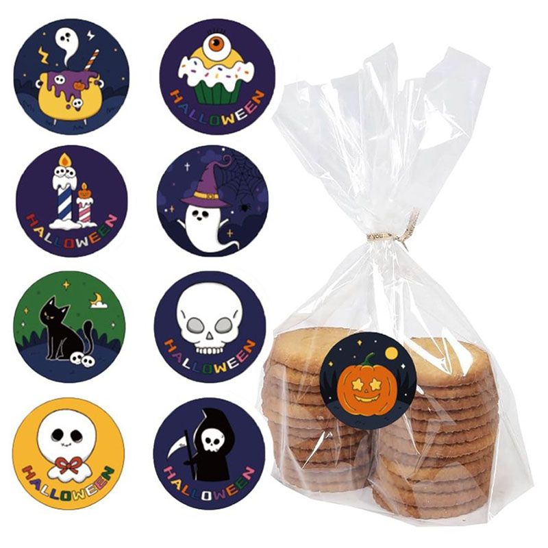 Highland - Halloween Transparent Cookie Bag With Stickers - 30pcs