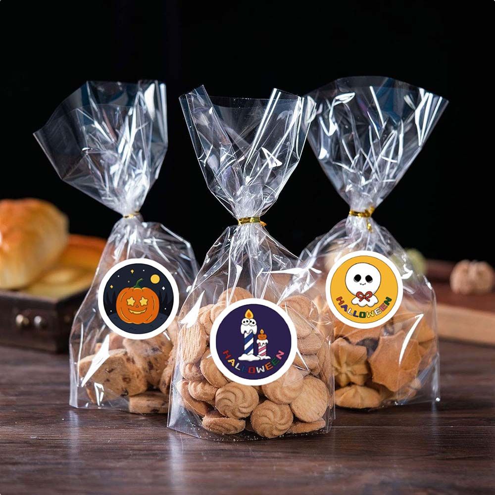 Highland - Halloween Transparent Cookie Bag With Stickers - 30pcs