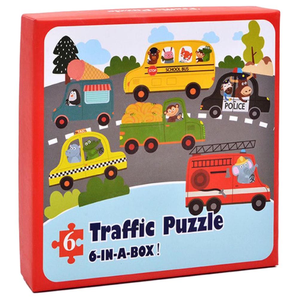 Highland - 6-in-1 Traffic Vehicle Theme Kids Puzzle