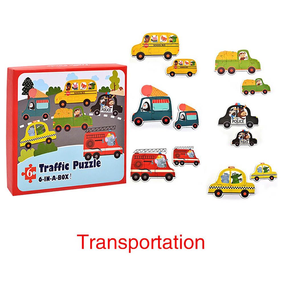 Highland - 6-in-1 Traffic Vehicle Theme Kids Puzzle