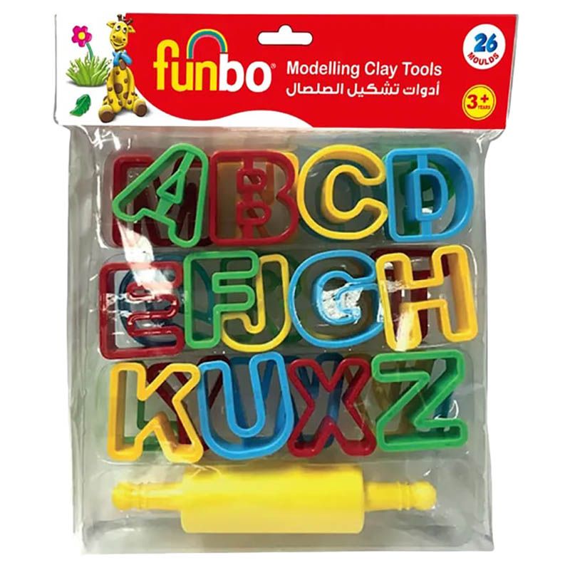 Funbo - Modelling Clay Tools 26 Alphabetic Letter + 1 Roller