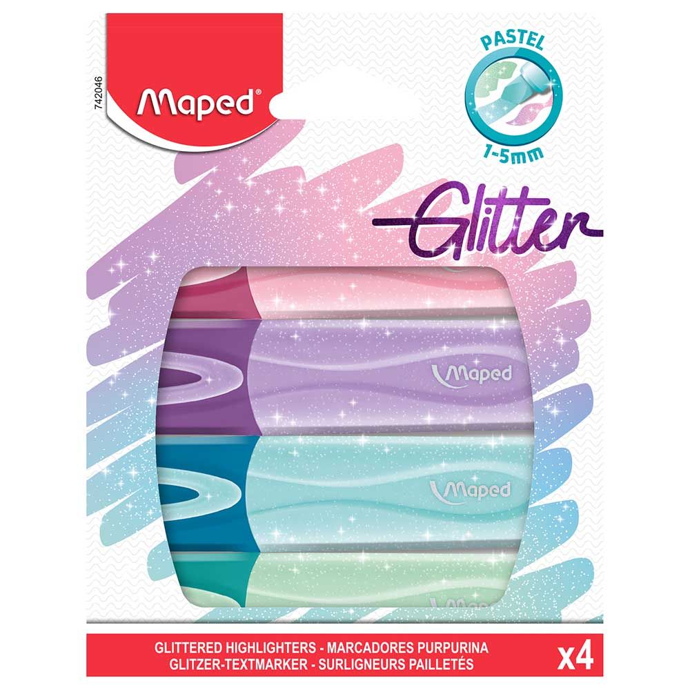 Maped - Highlighter Pastel Glitter Pack 4 Colours