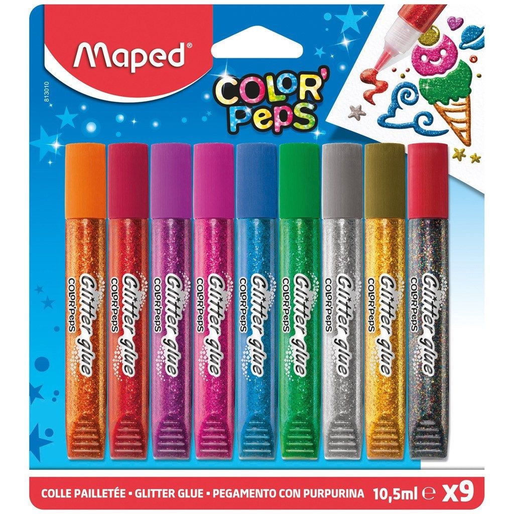 Maped - Glitter Glue Pack of 9