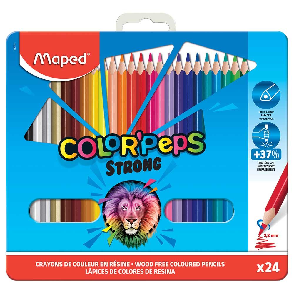 Maped - Color Pencils Strong Metal Box 24 Colours