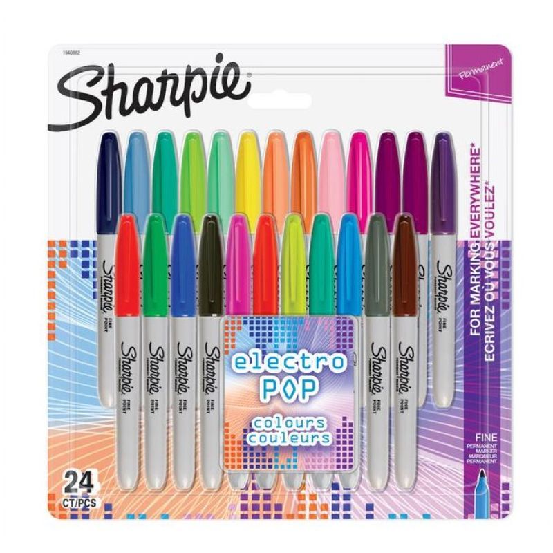 Sharpie - Permanent Marker Fine Electro Pop 24Pcs-Set