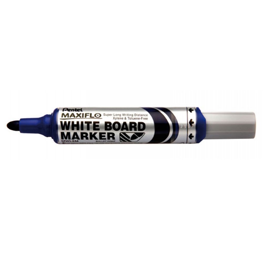 Pentel - 12pcs Maxiflo White Board Marker Bullet Point Blue