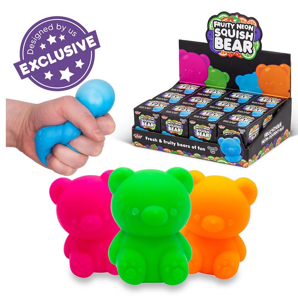 Tobar - Scrunchems Fruity Neon Squishy Bears - Assorted 1pc